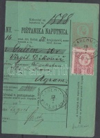 1874 Réznyomat 5kr díjjegyes pénzutalvány darabon / on PS-money order piece 'KARLOVAC KARLSTADT'