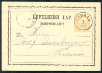 1871 Díjjegyes levelezőlap / PS-card 'NADRAG' - 'TEMESVÁR'