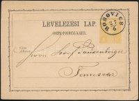 1871 2kr díjjegyes levelezőlap / PS-card 'BOSOVICS' - Temesvár