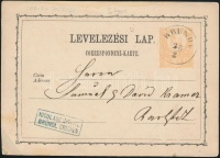1871 2kr díjjegyes levelezőlap 'BRÜNDL'