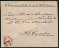 1874 Réznyomat 5kr levélen 'ARAD VASPÁLYA'