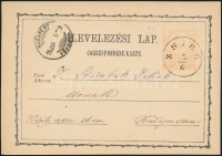 1874 2kr díjjegyes levelezőlap / PS-card 'ZSIBÓ' - 'BUDAPEST'