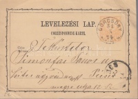 1874 2kr díjjegyes levelezőlap / PS-card 'GÖRCSÖNY/BARANYA M.' - '(P)ÉCS'