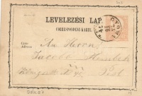 1874 2kr díjjegyes levelezőlap 'GYOMA/(BÉKÉS) M.' - 'BUDAPEST/FŐPOSTA'