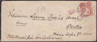 1874 Réznyomat 5kr levélen 'KISÚJSZÁLLÁS' - 'BUDAPEST'