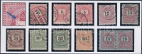 1889 11 db feketeszámú krajcáros bélyeg 'E', lemezhibával