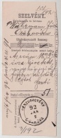 1892 Pénzutalvány szelvény 'PÉNZUTALVÁNY CSAKOVA'