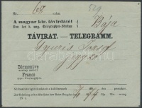1874 Távirat boríték / Telegramm couvert 'M.K. TÁVIRDAI ÁLLOMÁS ZSOLNA'