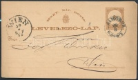 1875 Díjjegyes levelezőlap 'SAMOBOR'