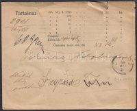 1888 88kr aprópénzt tartalmazó pénzeslevél Okecséről Szekszárdra