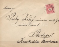 1894 Feketeszámú 5kr levélen 'EDELÉNY'-'BUDAPEST'