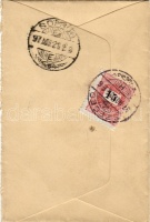 1897 Erősen elfogazott Feketeszámú 15kr ajánlott levélen 'SZEGED'-'SOPRON'