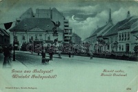 Budapest I. Honvéd szobor, Kávéház, este (EK)