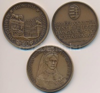 Bognár György (1944-) 1989. '1956-1989 Magyar Köztársaság' Br emlékérem (42,5mm) + Bognár György (1944-) 1984. 'MÉE Gyöngyösi Csoport - 650 éves Gyöngyös' Br emlékérem (42,5mm) + Kelemen Kristóf (1922-) 1987. 'MÉE / Erzsébet