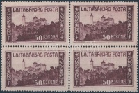 Nyugat-Magyarország VII. 1921 Lajtabánság 50K négyestömb, Bodor vizsgálójellel (7.000)