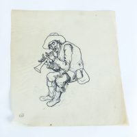 Gácsi Mihály (1926-1987): Furulyázó